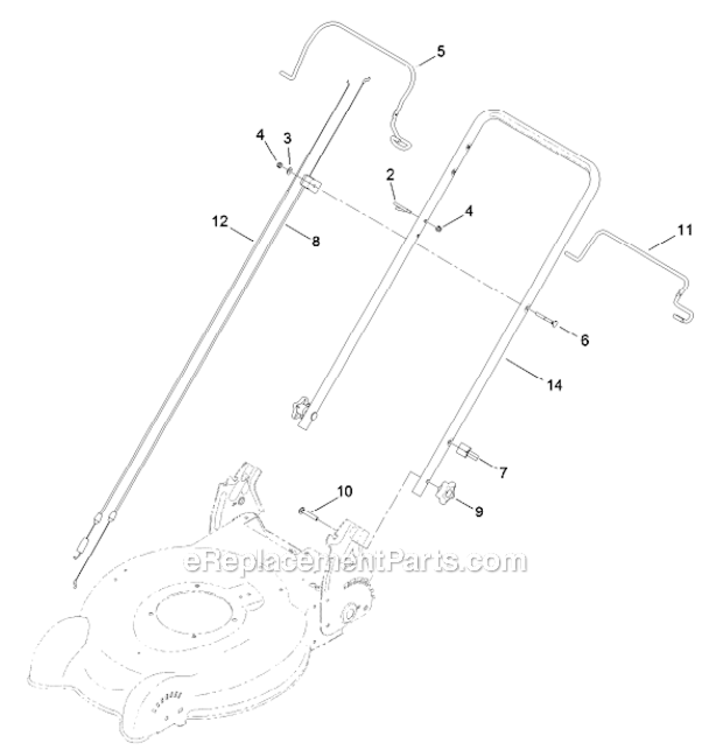Handle_Assembly Diagram and Parts List for  Lawn Boy Lawn Mower